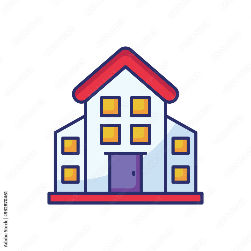 Fototapeta premium Townhouse vector icon ready to use for apps and websites