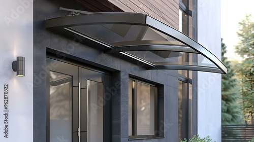 Wallpaper Mural Modern House Entrance with Glass Canopy Torontodigital.ca