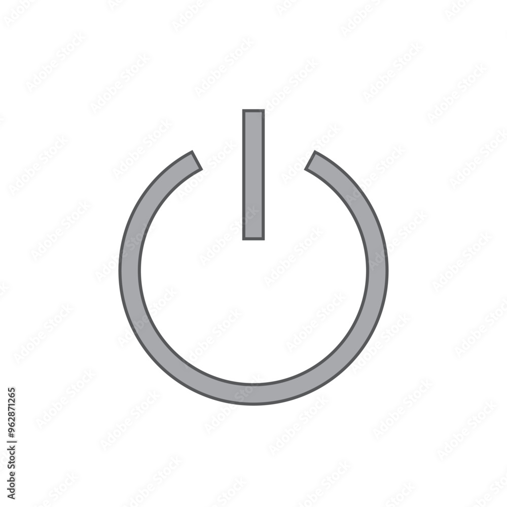 Power button icon. Isolated on white background and Transparent PNG. on and off button icon Power button icon. Isolated on white background and Transparent PNG. on and off button icon