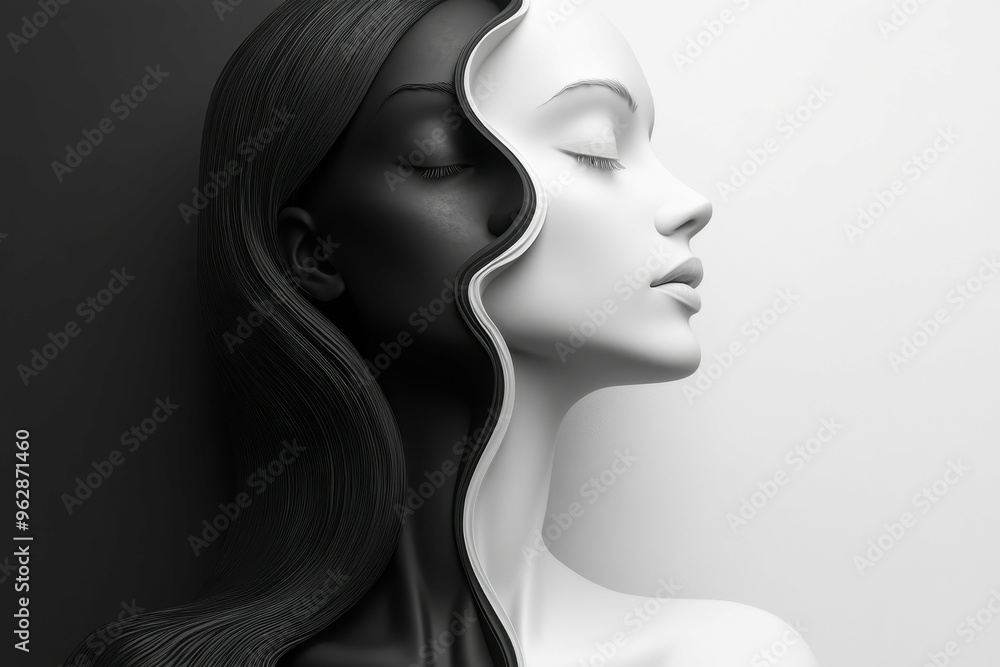A human figure with a head that morphs into two distinct shapes, symbolizing the dual thinking in bilingualism A human figure with a head that morphs into two distinct shapes, symbolizing the dual thinking in bilingualism