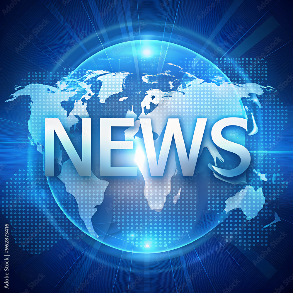 Fototapeta premium Digital NEWS concept with blue background