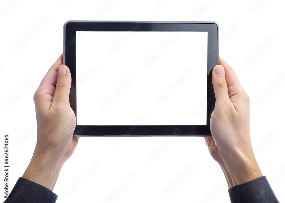 hand holding tablet computer hand holding tablet computer