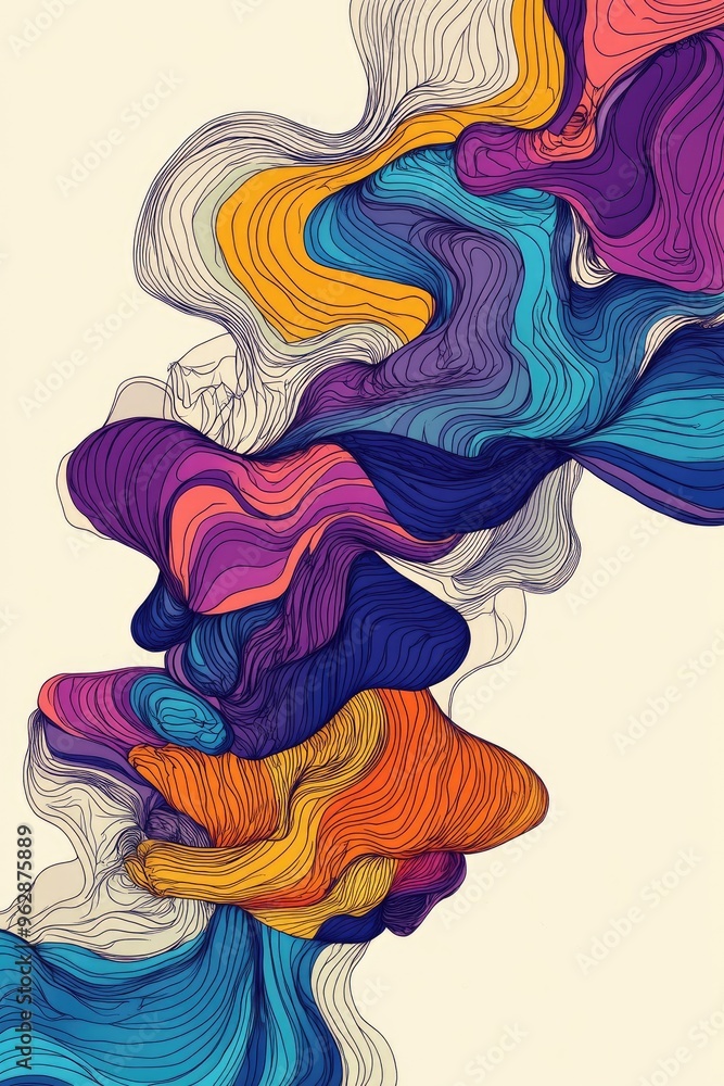 Vibrant line art illustration featuring dynamic multi colored lines Vibrant line art illustration featuring dynamic multi colored lines