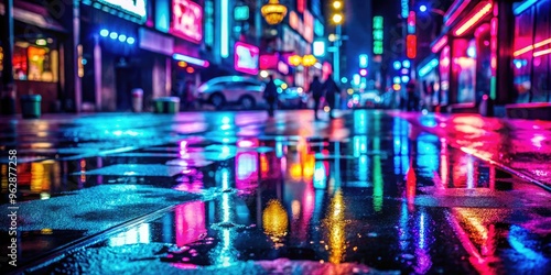 futuristic neon lights reflections on wet pavement display finger writing cryptic messages in midnight city streets mood edgy style gritty technical long exposure color neon concept rebellion