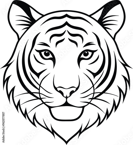 Tiger head icon vector illustration ideal for bold designs photo