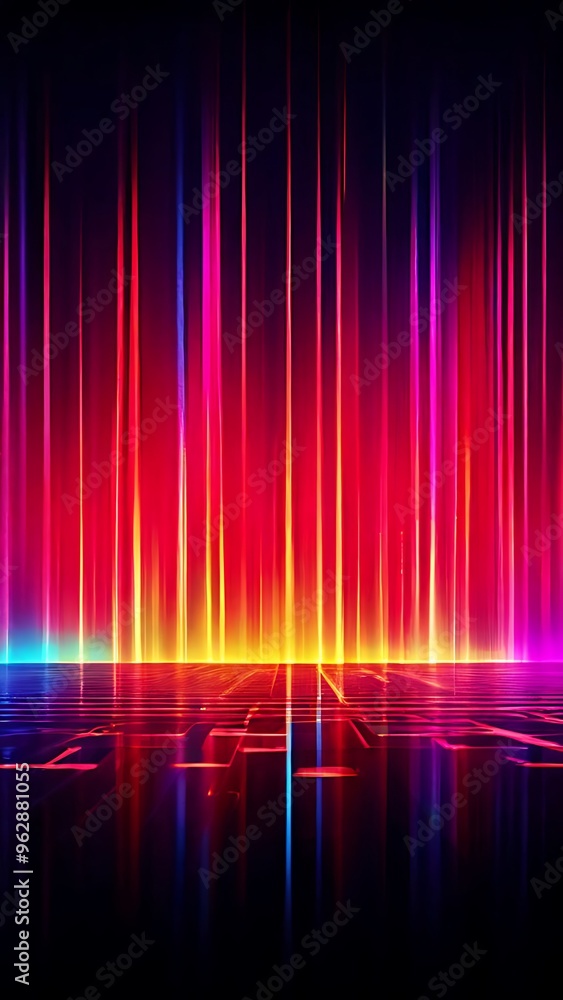 vertical lines of colorful light with digital glitch effects Dark background vertical lines of colorful light with digital glitch effects Dark background