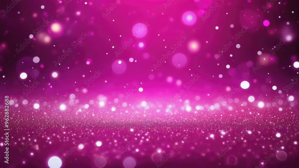 Fototapeta premium Beautiful luxury gold bokeh on defocused emerald rich magenta background.