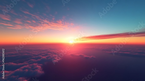 Wallpaper Mural sky over calm sea. Blue sea and sunny sky on horizon over calm water Torontodigital.ca