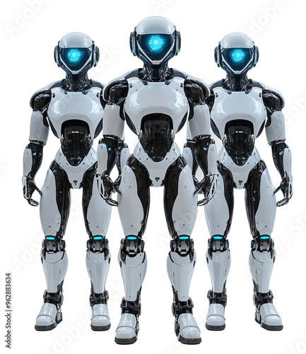 Futuristic robots representing advanced artificial intelligence.