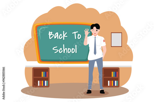 Back to School Flat Design Illustration