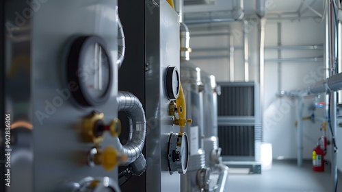 Close-Up of Industrial Control Panel and Piping