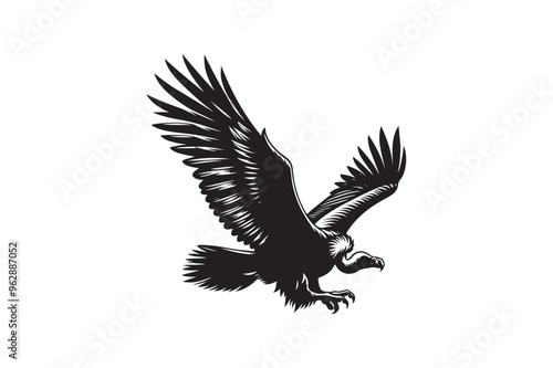 Vulture silhouette vector illustration, Vulture silhouette vector Vulture silhouette line art