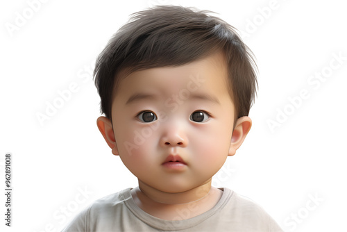 Asian baby on transparent background. Birth related themes. Childbirth. Asian country. Asian baby. Chinese baby. Japan baby. Image for graphic designer. Image for flyers.