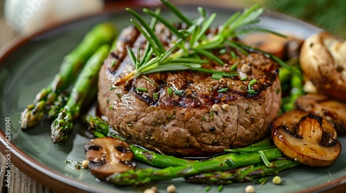 Grilled Steak with Asparagus and Mushrooms A Culinary Delight