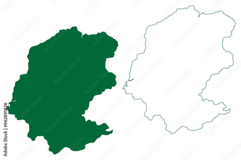 Banswara district (Rajasthan State, Republic of India) map vector illustration, scribble sketch Banswara map Banswara district (Rajasthan State, Republic of India) map vector illustration, scribble sketch Banswara map