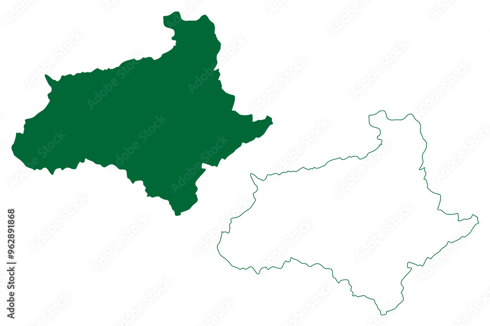 Baramulla district (Jammu and Kashmir union territory, Republic of India) map vector illustration, scribble sketch Varmul map Baramulla district (Jammu and Kashmir union territory, Republic of India) map vector illustration, scribble sketch Varmul map