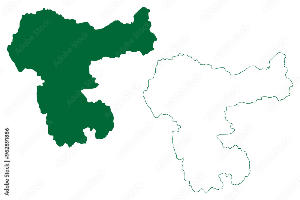 Baran district (Rajasthan State, Republic of India) map vector illustration, scribble sketch Baran map Baran district (Rajasthan State, Republic of India) map vector illustration, scribble sketch Baran map