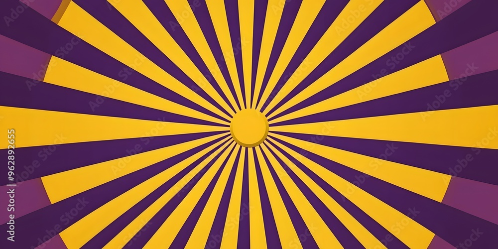 Obraz premium Starburst yellow and purple retro background with rays