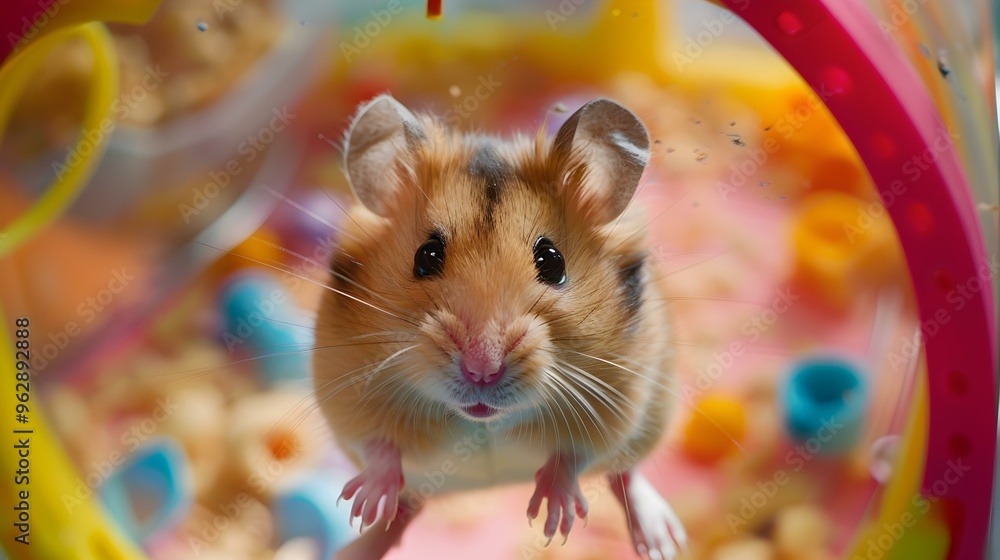 Cute Hamster Looking at Camera in Cage Cute Hamster Looking at Camera in Cage