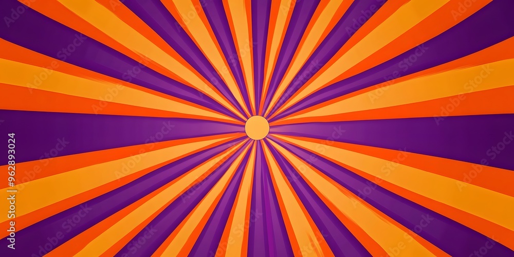 Obraz premium starburst orange and purple retro background with rays