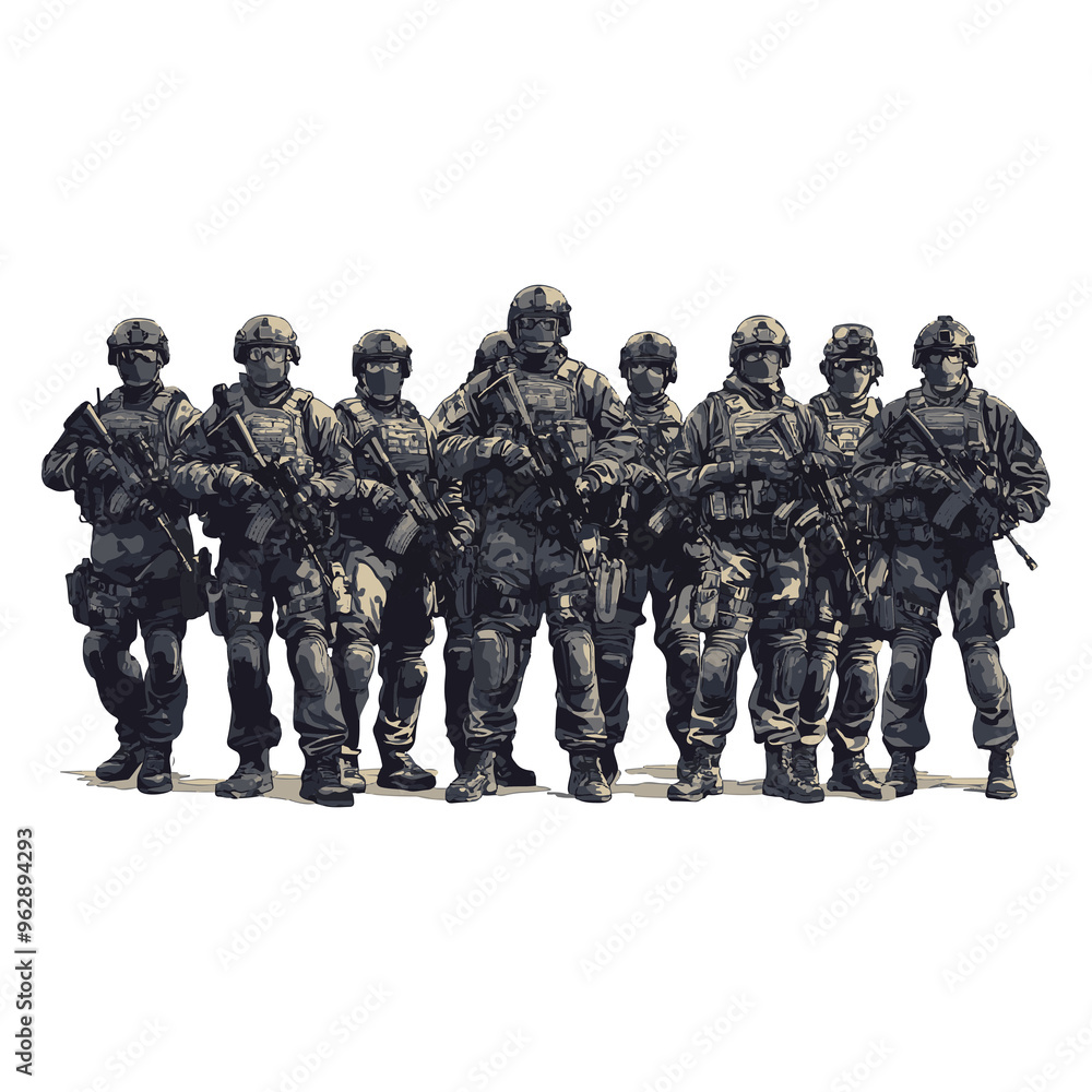 squad army with a transparent background squad army with a transparent background