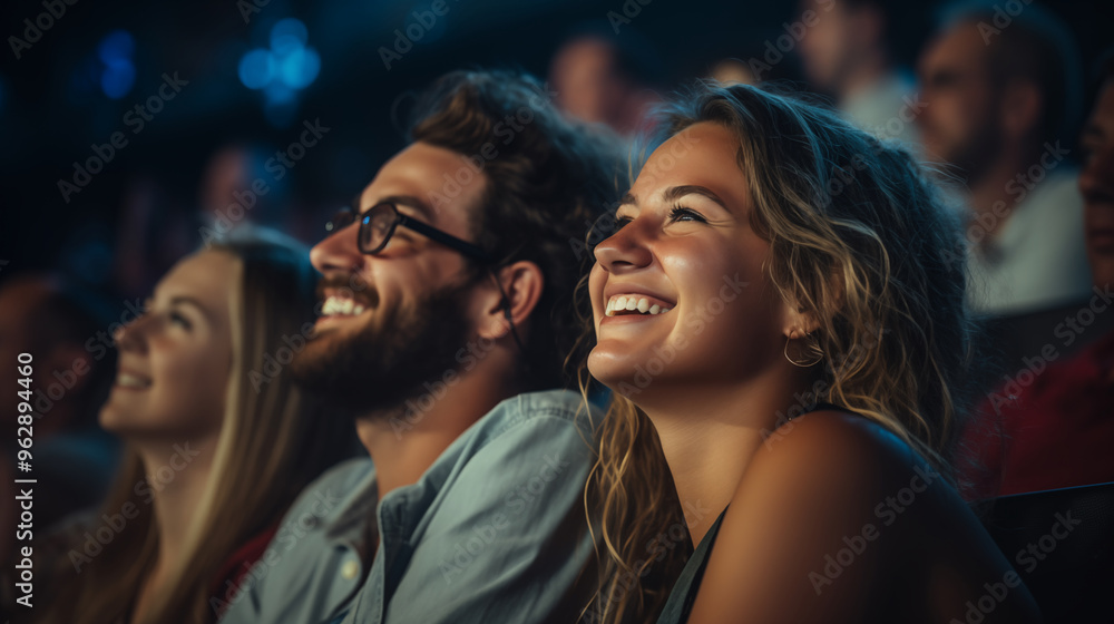 Young couple enjoying music concert, day time Young couple enjoying music concert, day time