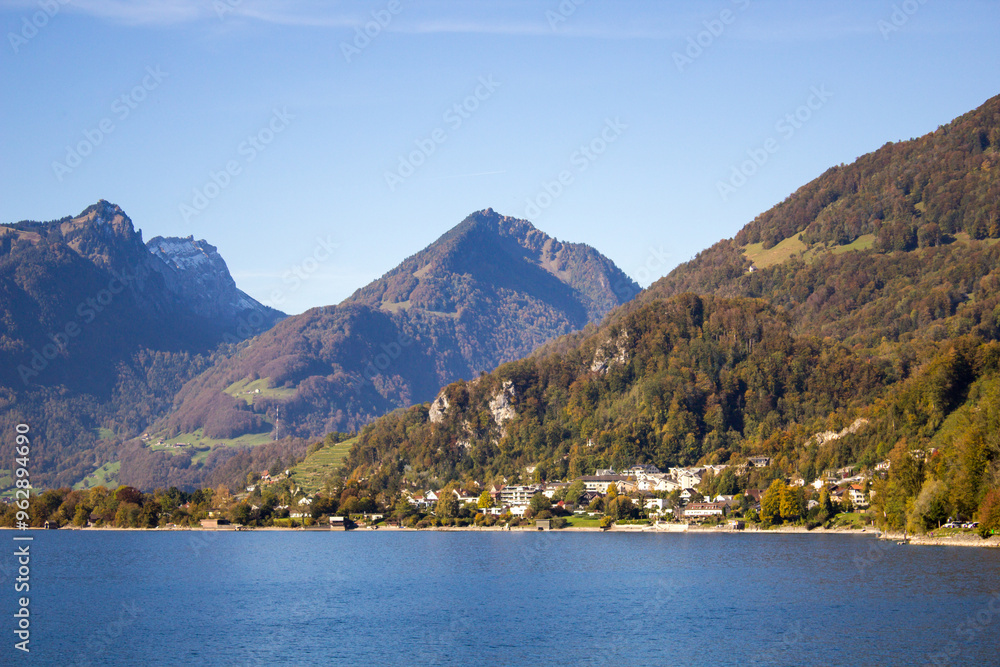 Lake walensee in switzerland Lake walensee in switzerland
