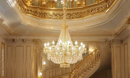 Elegant chandelier in a foyer, Video