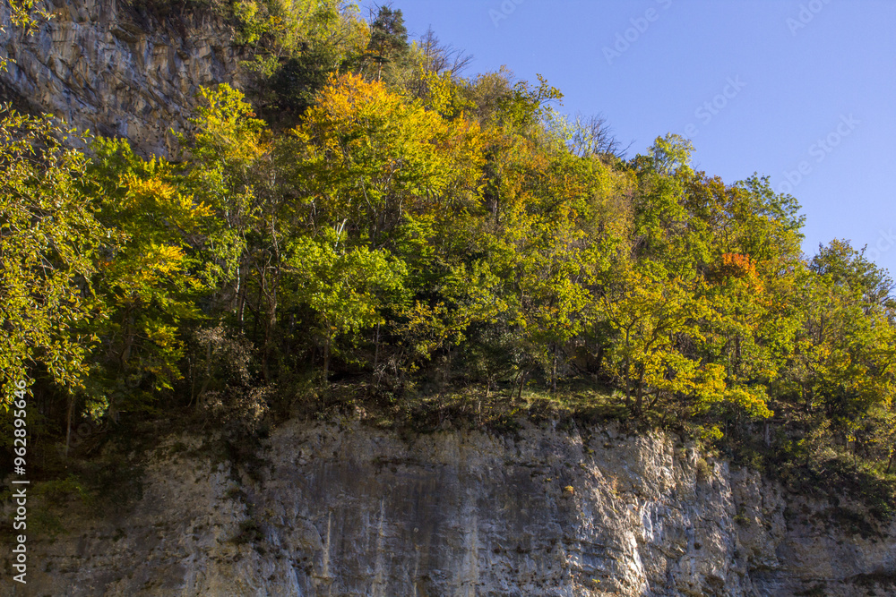 A rock face at lake walensee A rock face at lake walensee