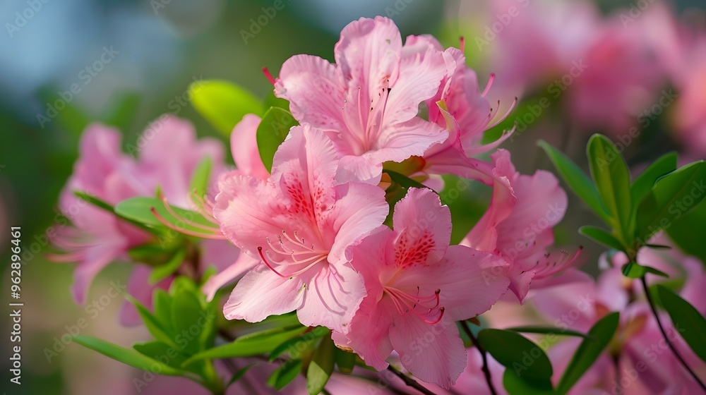 Pink Azalea Flowers in Bloom Delicate Petals and Vibrant Colors Pink Azalea Flowers in Bloom Delicate Petals and Vibrant Colors