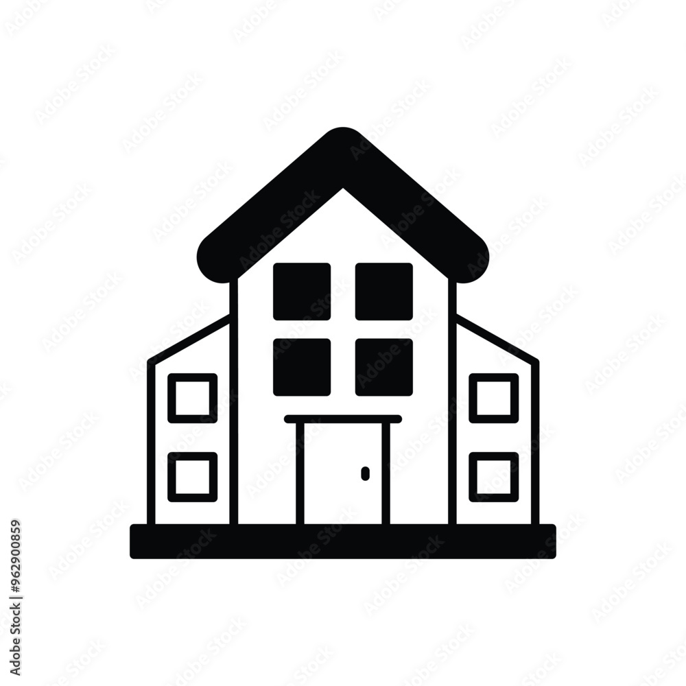 Townhouse vector icon ready to use for apps and websites Townhouse vector icon ready to use for apps and websites
