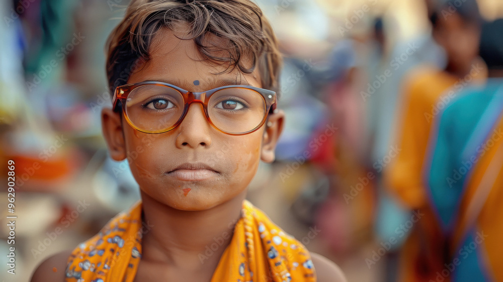 Indian children wearing eyeglasses Indian children wearing eyeglasses