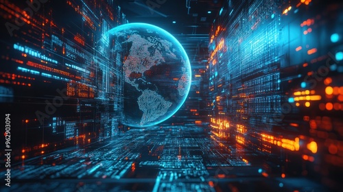 Active world trade, world market. Global electronics market.