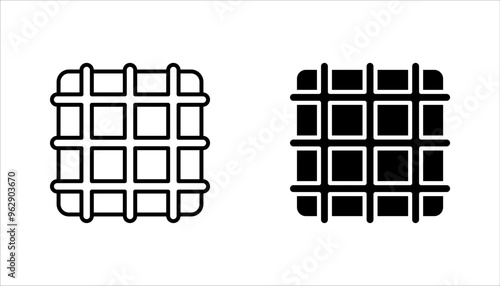 Belgian waffles icons set outline vector. Belgium appetizer cream. vector illustration on white background