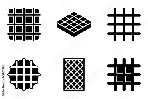 Belgian waffles icons set outline vector. Belgium appetizer cream. vector illustration on white background