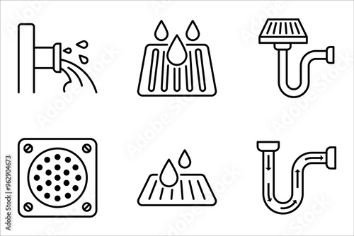 Drain icon set. drainage vector illustration on white background