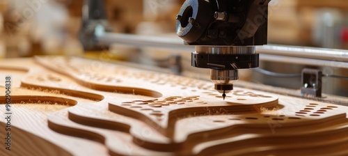 CNC machine carving innovative furniture, blending technology with modern design solutions