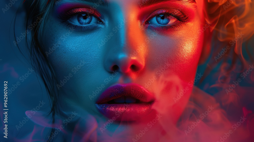 Close view of female face