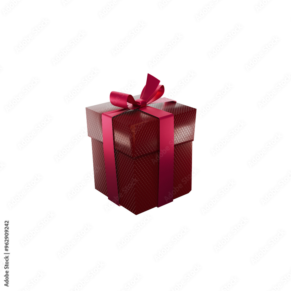 Fototapeta premium vibrant christmas gift box present with ribbon, transparent background