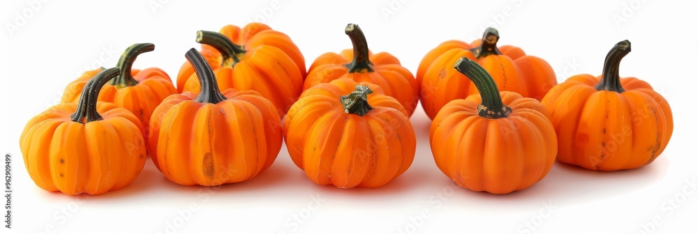Group of pumpkins on a white background Group of pumpkins on a white background