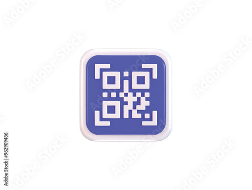 qr code scanning icon for payment qr code icon 3d render
