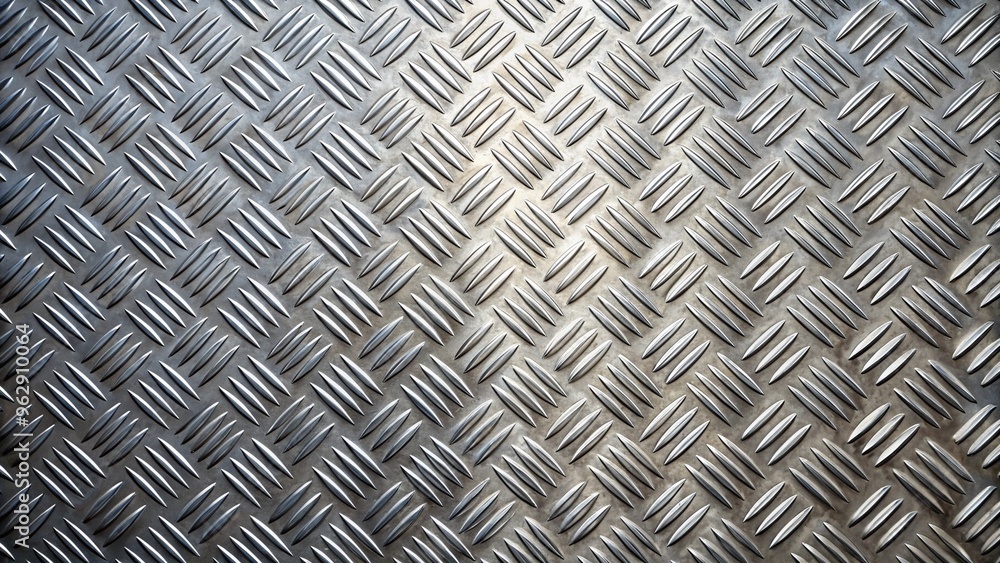Silver Diamond Plate Metal Texture with Raised Pattern and Shadows for Industrial and Safety Concepts Silver Diamond Plate Metal Texture with Raised Pattern and Shadows for Industrial and Safety Concepts