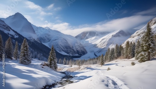 Snow-covered valley