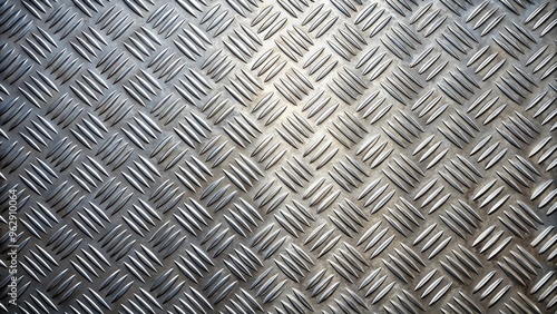 Wallpaper Mural Silver Diamond Plate Metal Texture with Raised Pattern and Shadows for Industrial and Safety Concepts Torontodigital.ca