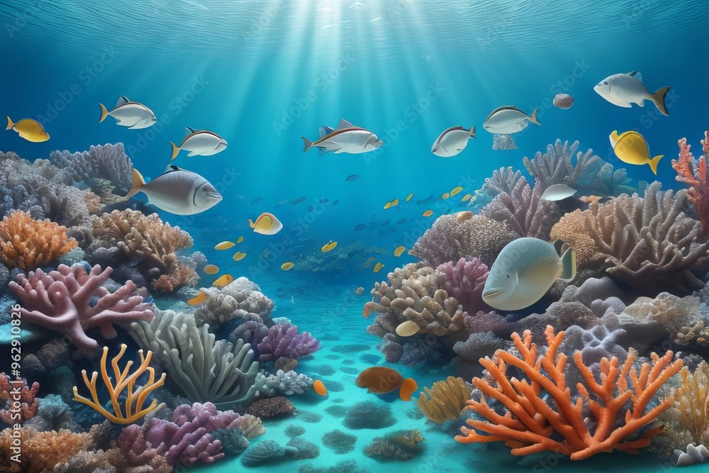 Naklejka premium coral reef in the sea