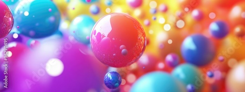 Vivid colorful wallpaper background with a blurred 3D cartoon rendering