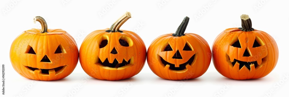 Halloween pumpkins on white, perfect for invitations Halloween pumpkins on white, perfect for invitations