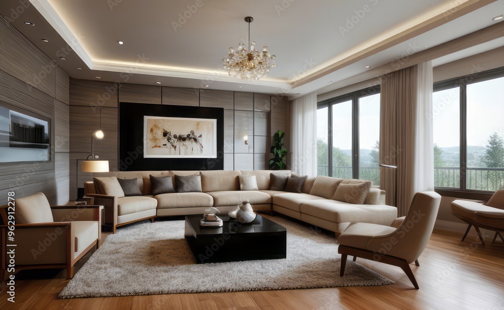 Fototapeta premium modern luxury living room interior design
