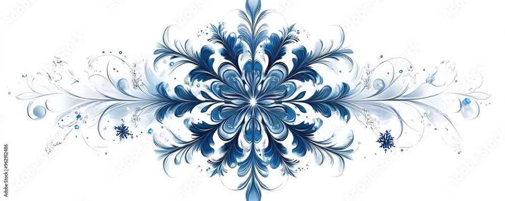 A snowflake with intricate patterns, ideal for winter or holiday designs A snowflake with intricate patterns, ideal for winter or holiday designs