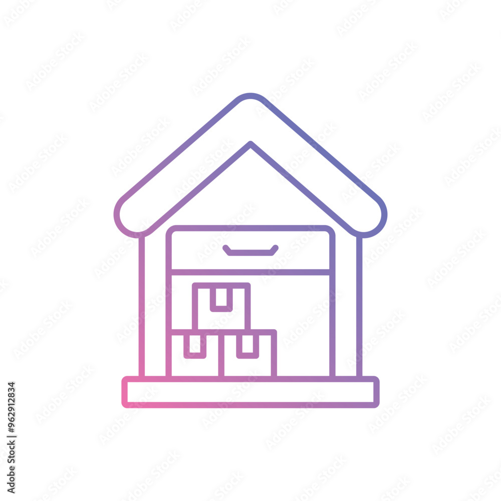Warehouse vector icon ready to use for apps and websites Warehouse vector icon ready to use for apps and websites